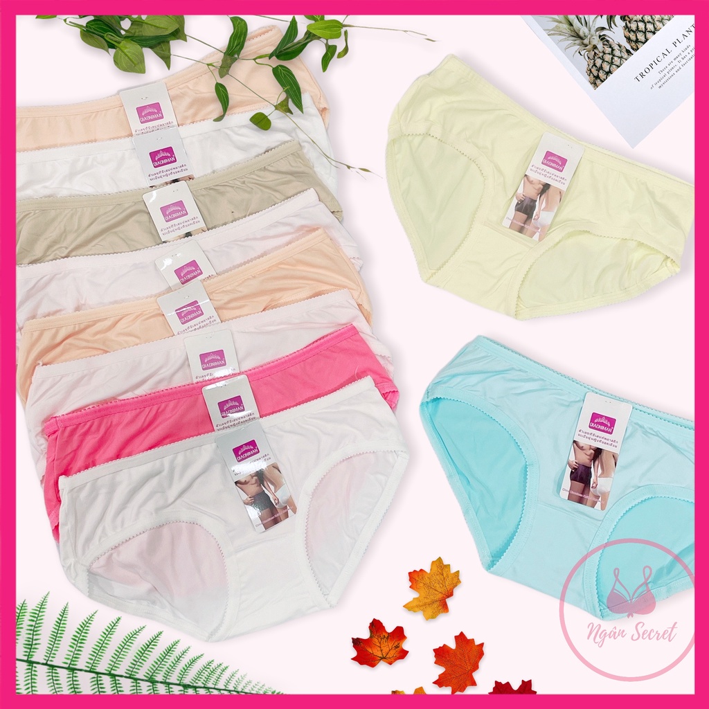 Combo 10 quần lót nữ cotton mịn, viền răng cưa, thấm hút mồ hôi và co giãn, size dưới 63kg
