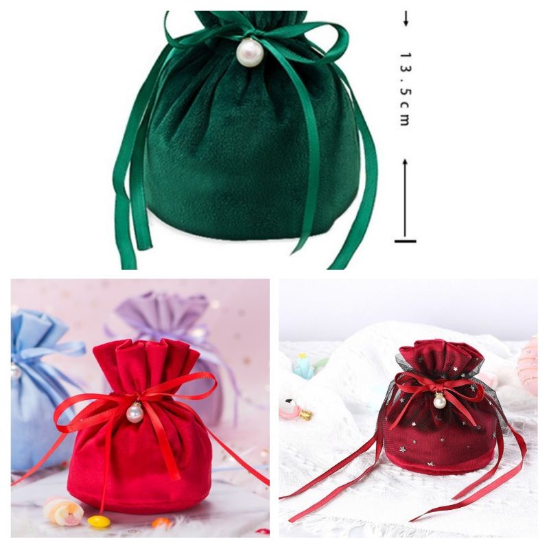 Túi nhung dây rút đựng quà size 12x15 | Shopee Việt Nam