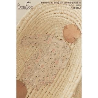 Bộ Body Chip Little Love Sơ Sinh Dài Tay Chất Liệu Bamboo 0-3m Và 3-6m