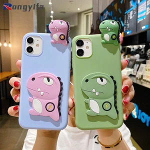 Ốp điện thoại silicon hình khủng long thời trang cho Iphone 13 12 11 Pro Xs Max Mini 8 7 6s 6 Plus 5s 5 Se 2020