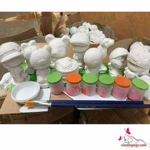 Bộ 6 tượng, 10 tượng thạch cao cho bé tô màu ( Bát Tràng )