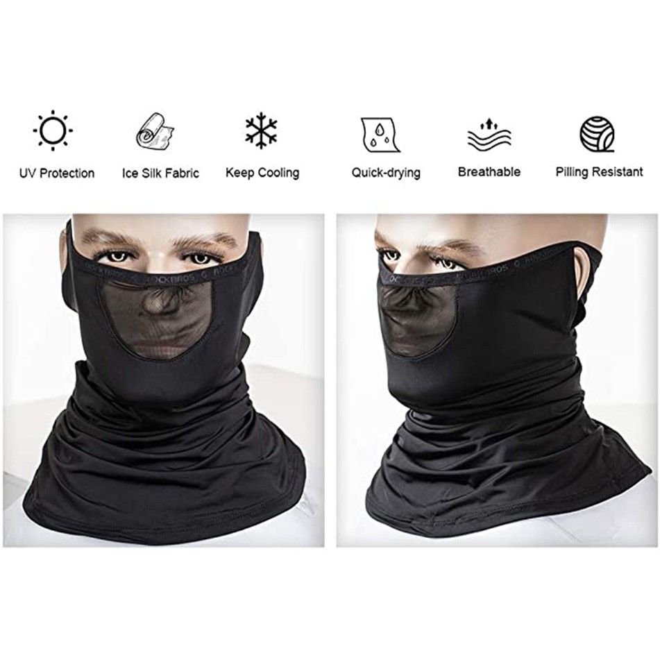 Rockbros Cổ Gaiter Mặt nạ, Khăn làm mát thoáng khí bằng lụa băng để đi câu cá đi bộ đường dài