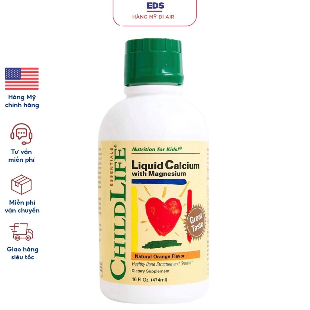 Siro cho trẻ date 6/2025 Child Life Liquid Calcium And Magnesium bổ