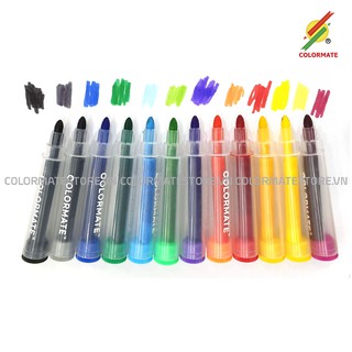 Bộ Màu Vẽ 12 Cây Bút Lông Translucent Markers - COLORMATE
