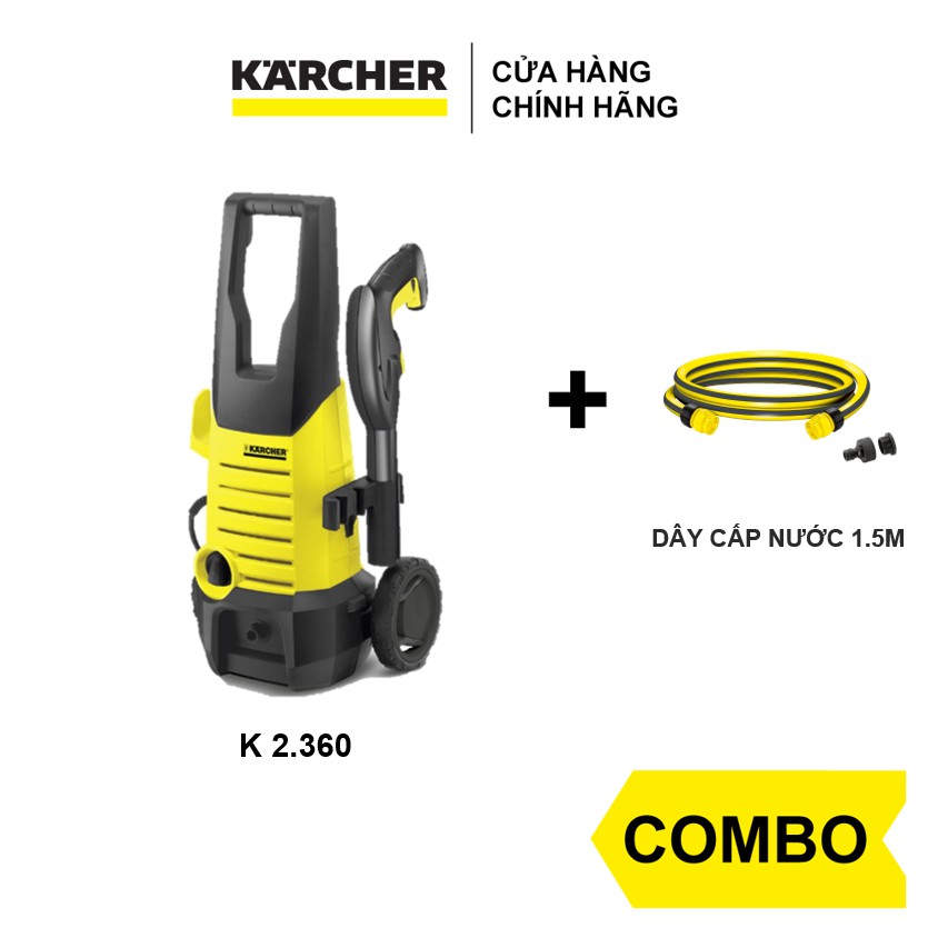 Combo máy xịt rửa xe Karcher K2.360 và dây cấp nước 1.5m