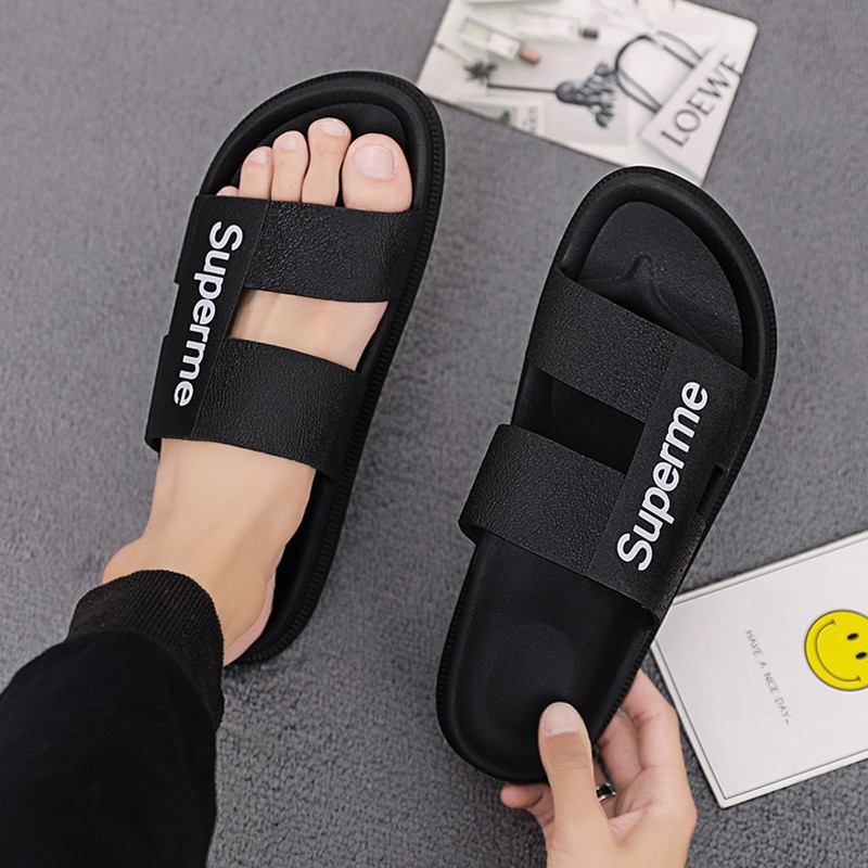 Selipar lelaki Nam Sandal Mùa Hè Superme Dép Ngoài Trời Dép Đi Trong Nhà Chống Trơn Trượt Giày