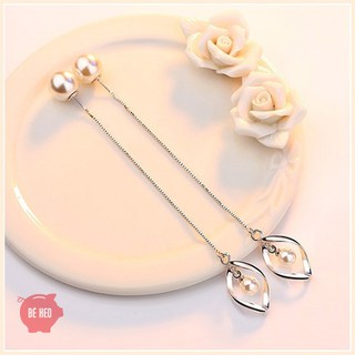 Bông tai dài 2 ngọc nhân tạo lượn sóng BHBT118