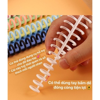 [DIY] Thanh gáy còng nhựa / lò xo mở giữa - dụng cụ tự làm sổ học tập, planner - A5/ B5/ A4 - Tự chọn nhiều màu 🐻🌸🌸