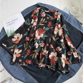 Phong Cách Hàn Quốc Nữ Voan Retro Boho Họa Tiết Hoa Hippie Mùa Hè Cardigan Kimono Hàng Có Sẵn Mới