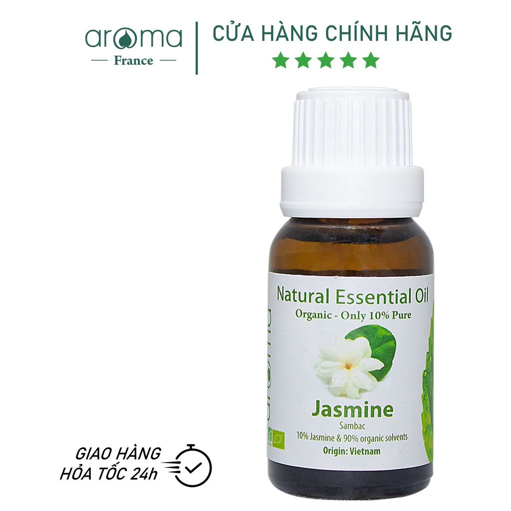 [Mã BMLTB200 giảm đến 100K đơn 499K] Tinh Dầu Xông Thiên Nhiên Aroma hoa Lài 10/90 - Jasmine Essential Oil