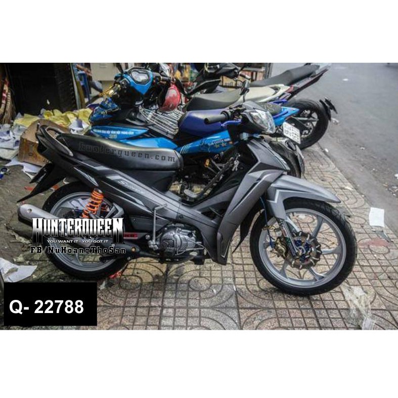 Tem xe Sirius xám, nhám, đơn giản - Thiết kế theo yêu cầu, chỉnh sửa theo ý. Sắc nét, bền màu