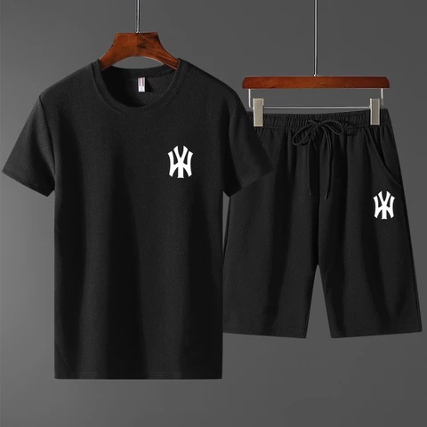 Đồ bộ thể thao nam mặc hè xuyên biên giới, Chất thun cotton thấm hút mồ hôi cực tốt Kiểu dáng Slim Fit siêu