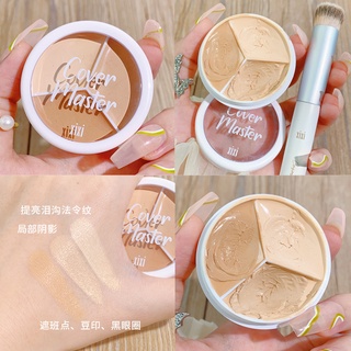 Bảng Phấn Che Khuyết Điểm 3 Màu Có Cọ Trang Điểm Toàn Diện Chống Thấm Nước Che Phủ Quầng Thâm Và Vết Mụn Hiệu XIXI NO.D457