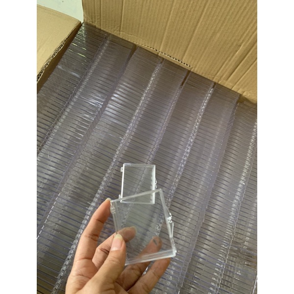 10 hộp vuông trong suốt úp móng nail