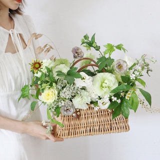Giỏ Mây Đan Cắm Hoa size 22cm Trang Trí Nhà Cửa, Decor Chụp Ảnh