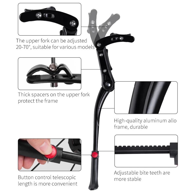 Chân đế xe đạp ROCKBROS Chân đế MTB hợp kim nhôm có thể điều chỉnh ổn định với thiết kế chống trượt