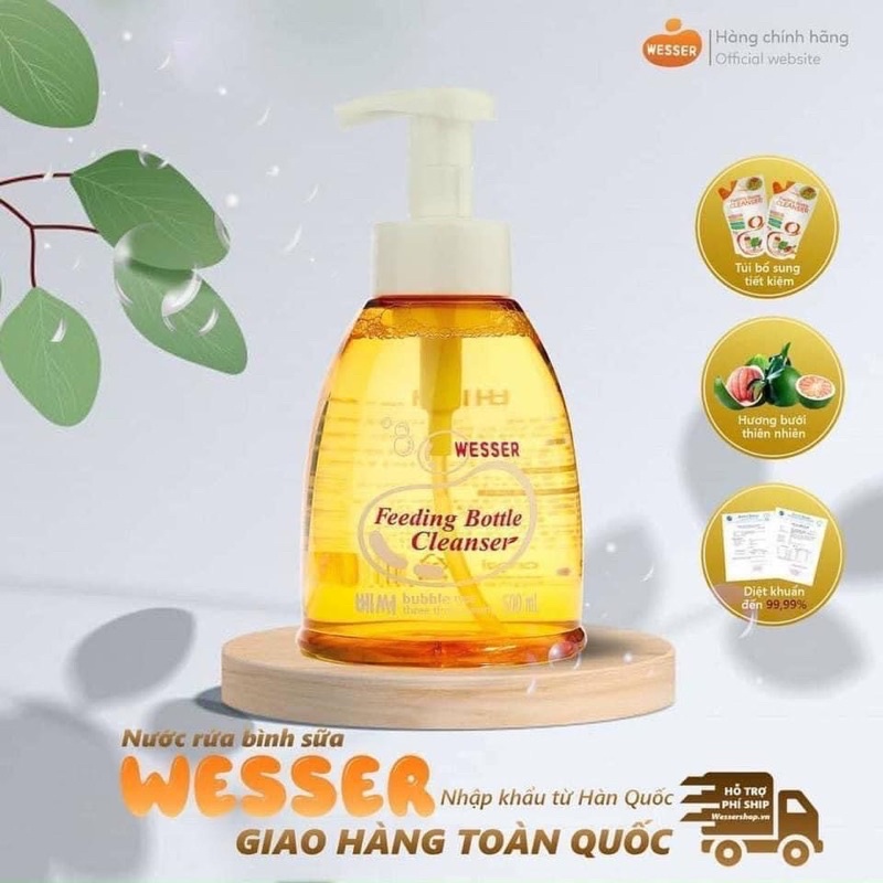 Nước rửa bình sữa Wesser - hanzomart