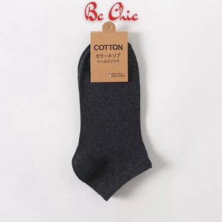 Tất cotton cổ ngắn trơn nam nữ thấm hút mồ hôi T777 BC_CHIC LINGERIE