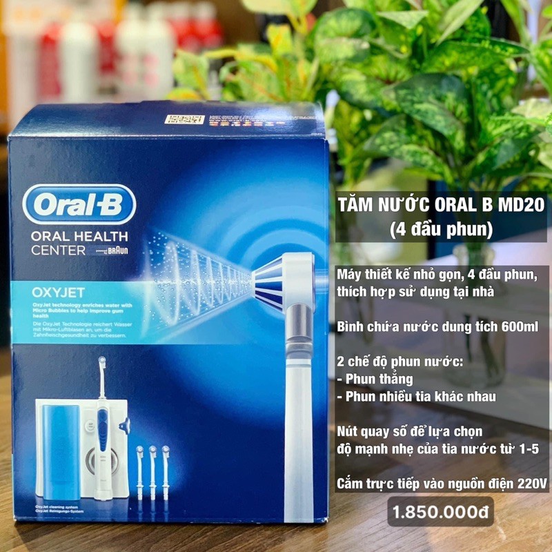 Tăm nước oral B made in EU ( TĂM NƯỚC ORALB BRAUN OxyJet MD20) Shopee Việt Nam
