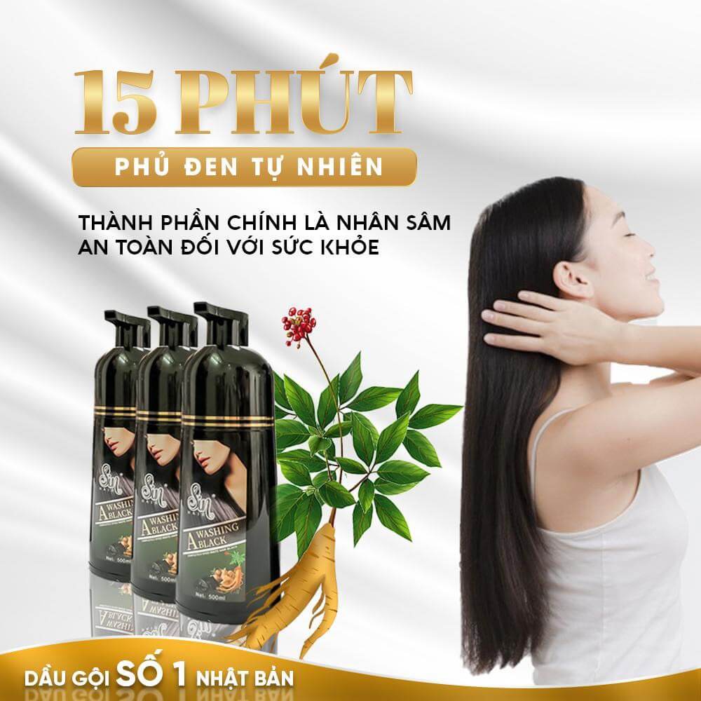 Ảnh Dầu Gội Phủ Bạc Sin Hair Màu Nâu 500ml - Nhuộm Tóc Tại Nhà An Toàn Không Ngứa Rát 1