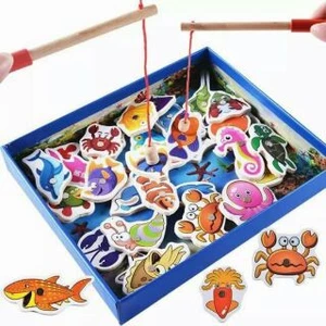 Đồ chơi câu cá gỗ 32 chi tiết câu cá loại to đồ chơi gỗ phát triển trí tuệ