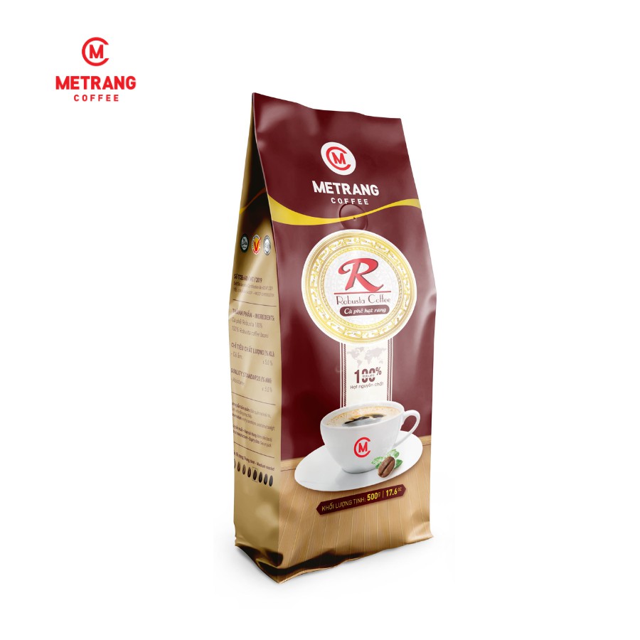 Ảnh Cà phê rang mộc Robusta (R) cafe hạt - Mê Trang, túi 500g hạt rang 1