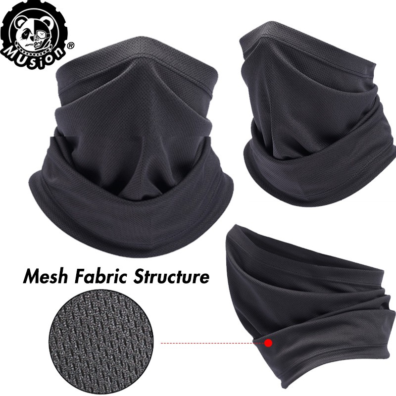 Musion Lưới Thoáng Khí Vải Xe Máy Mặt nạ Nhanh Khô Chống Nắng Byff Bandana Khối Lượng Lỗ Thông Hơi Đầu Khăn Mặt Khăn Cho Đi Xe Máy Và Xe Đạp