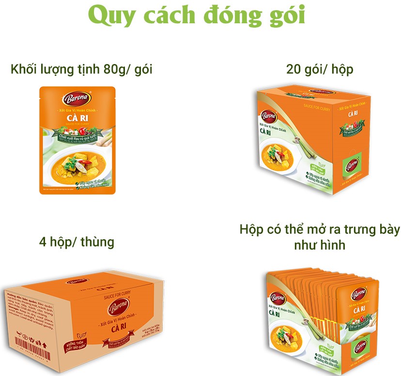Mô tả Gia Vị Cà Ri Barona 80g ướp ngon chuẩn vị không cần nêm nếm - 3