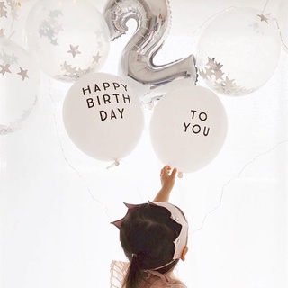 Bóng tròn in chữ Happy Birthday To You trang trí sinh nhật phong cách Hàn Quốc