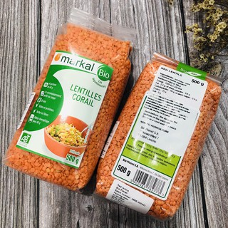 Đậu lăng đỏ cam san hô hữu cơ Markal 500g hãng nhập khẩu từ Pháp