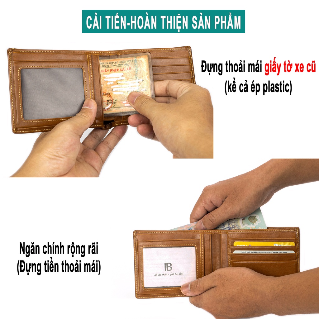 Ảnh Ví nam da bò Nappa V104 cao cấp Bụi Leather da thật màu nâu bò full hộp làm quà tặng bảo hành 24 tháng 4