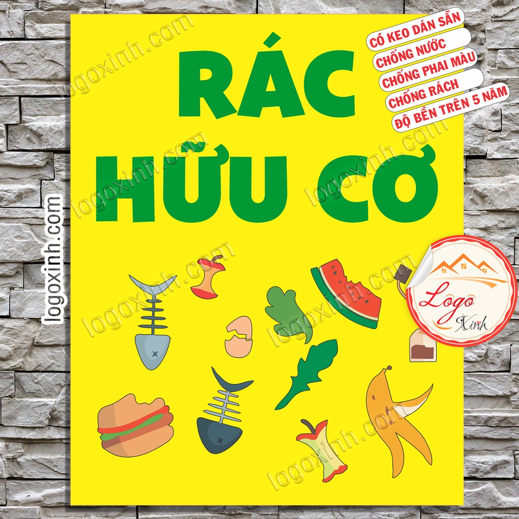 LOGO TEM STICKER BẢNG PHÂN LOẠI CHẤT THẢI, PHÂN LOẠI RÁC THẢI ĐỂ BẢO VỆ ...