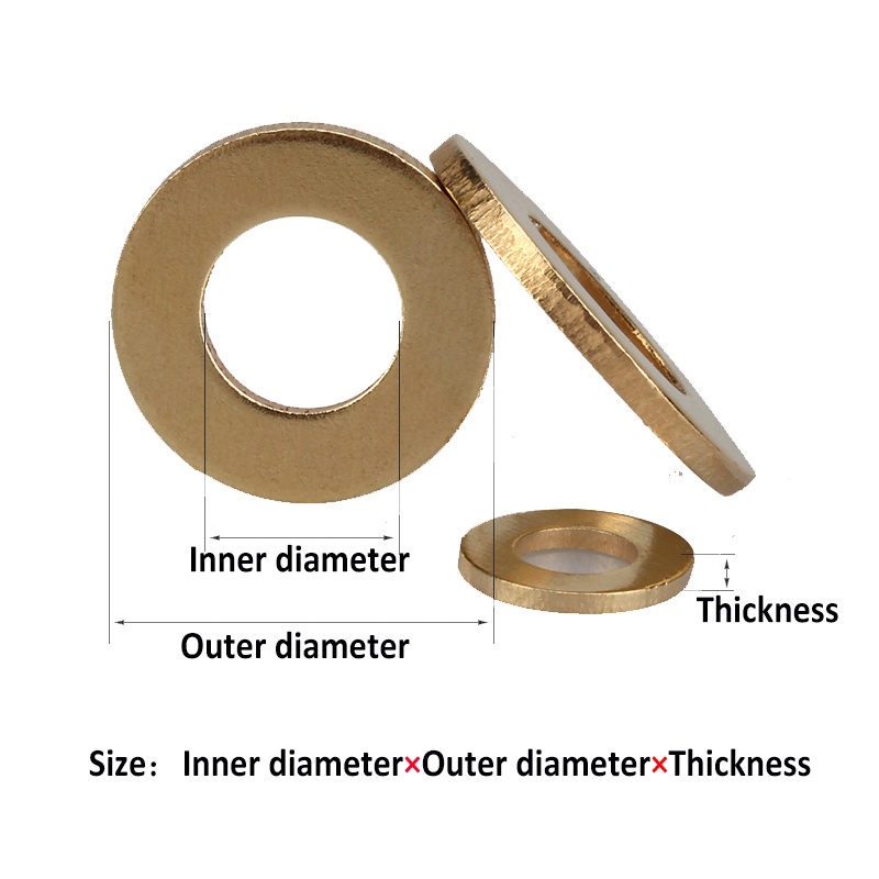 Đồng thau Đồng phẳng Máy giặt trơn Miếng đệm đệm M2 M2.5 M3 M4 M5 M6 M8-M16