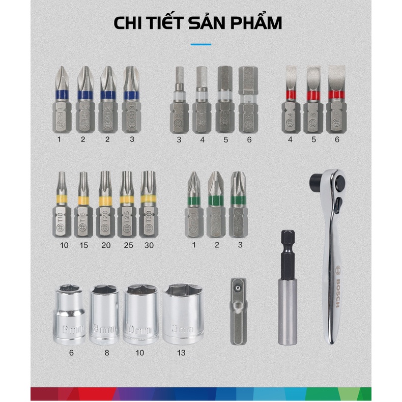 Bộ dụng cụ ốc vít 26 món Bosch 2607017322
