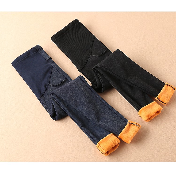 Quần Legging Jean Dài Chất Liệu Co Giãn Thoải Mái Cho Mẹ Bầu