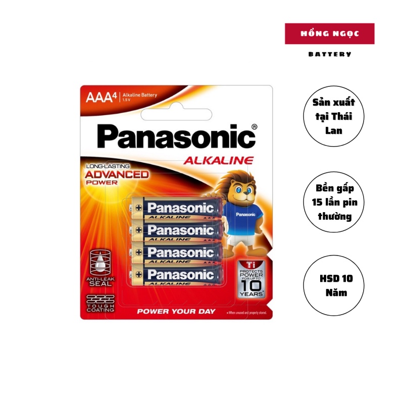 Vỉ 4 Viên Pin Aa Aaa 1,5v Panasonic Alkaline Hàng Chính Hãng 