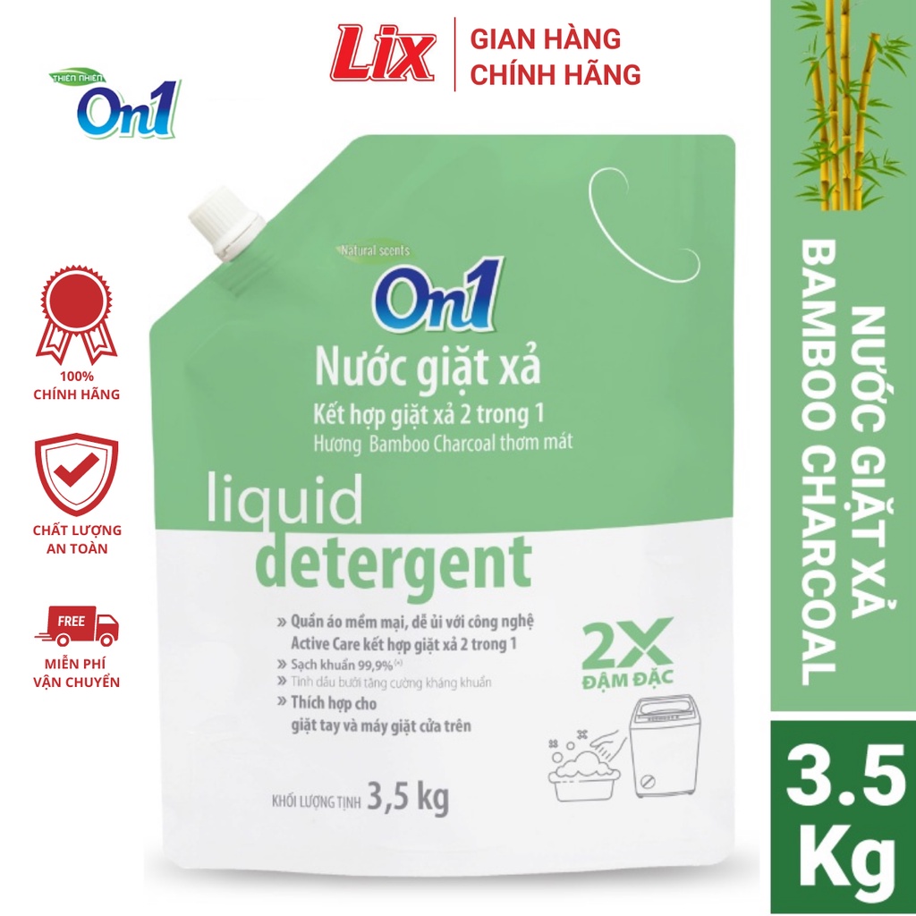 Ảnh Túi Nước giặt xả On1 hương Bamboo Charcoal 3.5Kg T04 sạch khuẩn, khử mùi, kết hợp giặt xả 2 trong 1 N6903 1