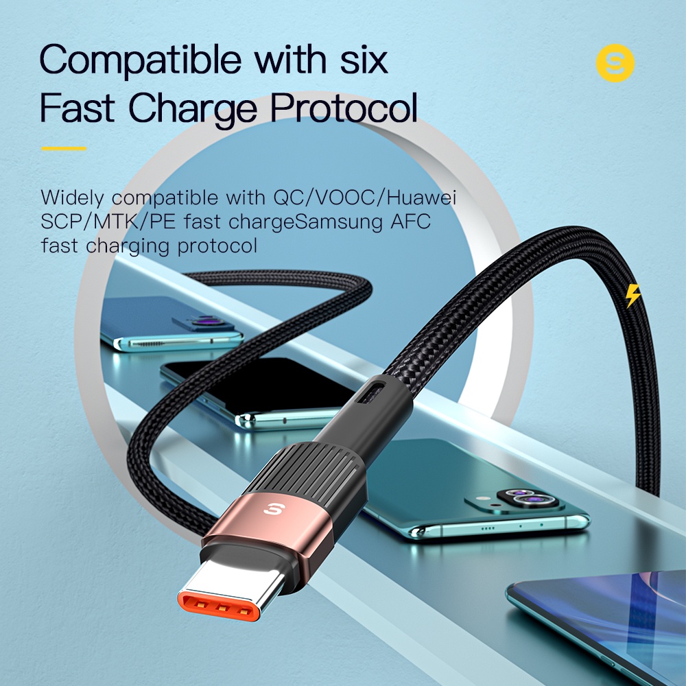 Ảnh Cáp sạc nhanh Essager chuyển đổi USB Type C 6A 66W cho Samsung Xiaomi 2