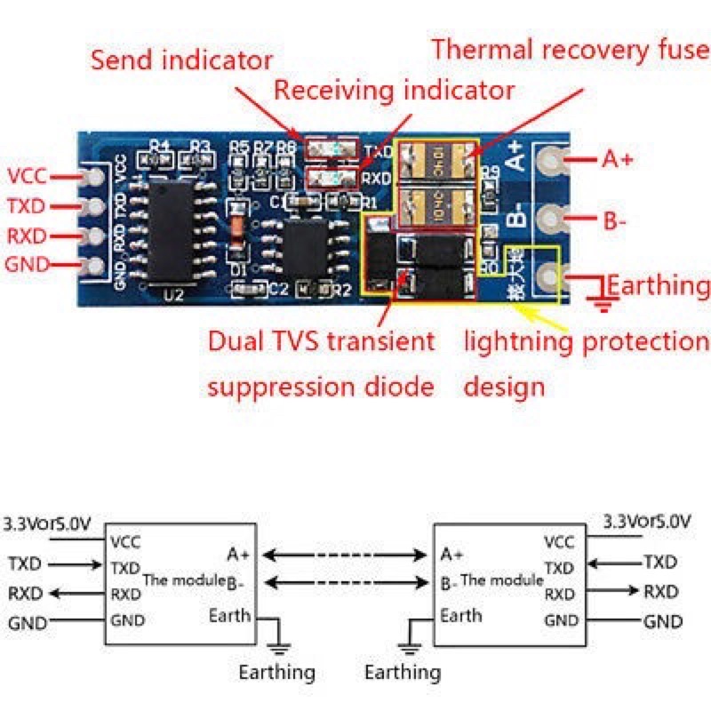 MODULE CHUYỂN GIAO TIẾP UART TTL TO RS485 V2 | Shopee Việt Nam