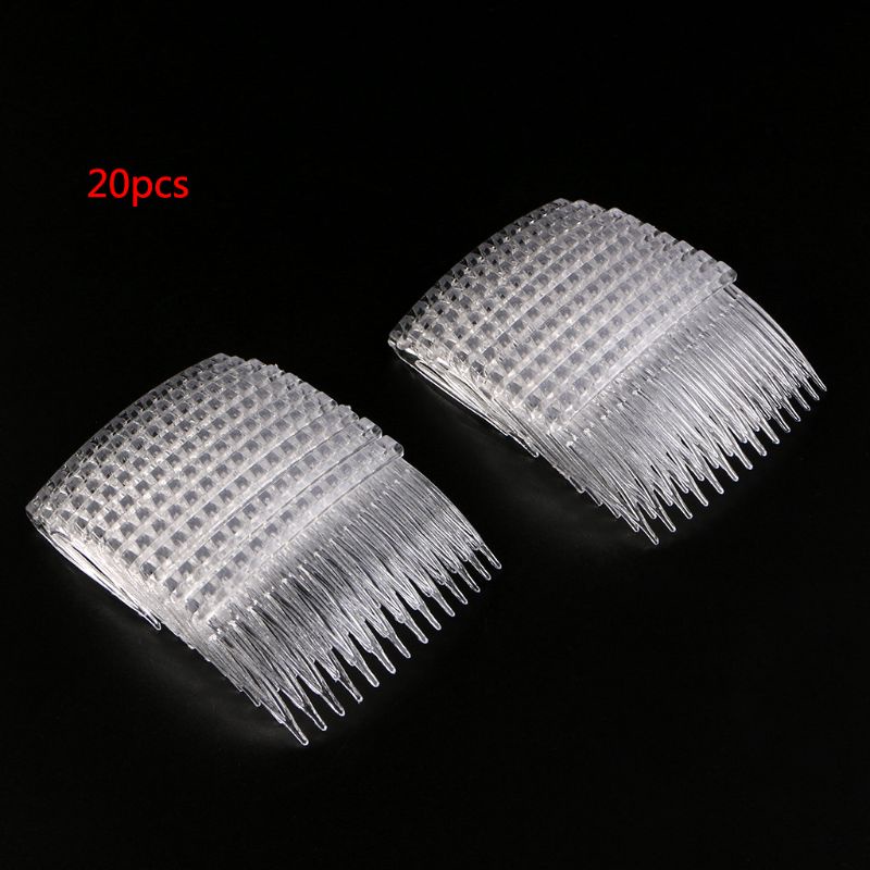 Fl 20 Chiếc Kẹp Tóc Nhựa Bên Lược Pin Barrettes 70X40mm Dành Cho Nữ Nhựa Trong Suốt Bên Lược Pin Barrettes