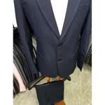 Áo blazer nam 2 nút màu xanh đen đậm chất liệu vitex mềm mịn co giãn nhẹ tặng cà vạt sọc xanh và hộp đựng làm quà — ảnh 7