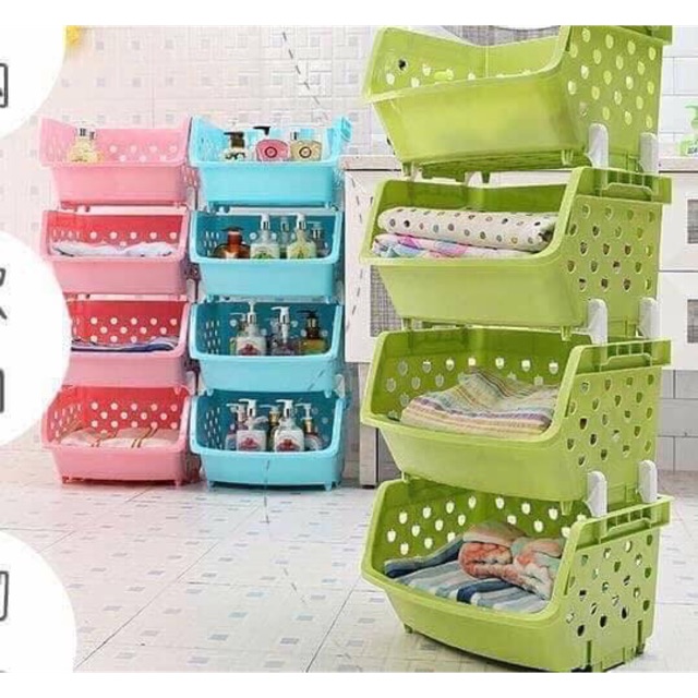 Kệ rổ nhựa 4 tầng đa năng | Shopee Việt Nam