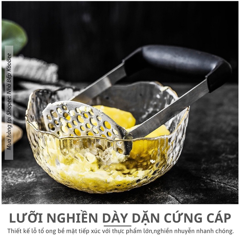 Dụng Cụ Nghiền Khoai Tây KOOBEE Tay Cầm Màu Đen – Inox 304 Chống Gỉ, Làm Đồ Ăn Dặm, Làm Bánh Đa Năng (NB61)