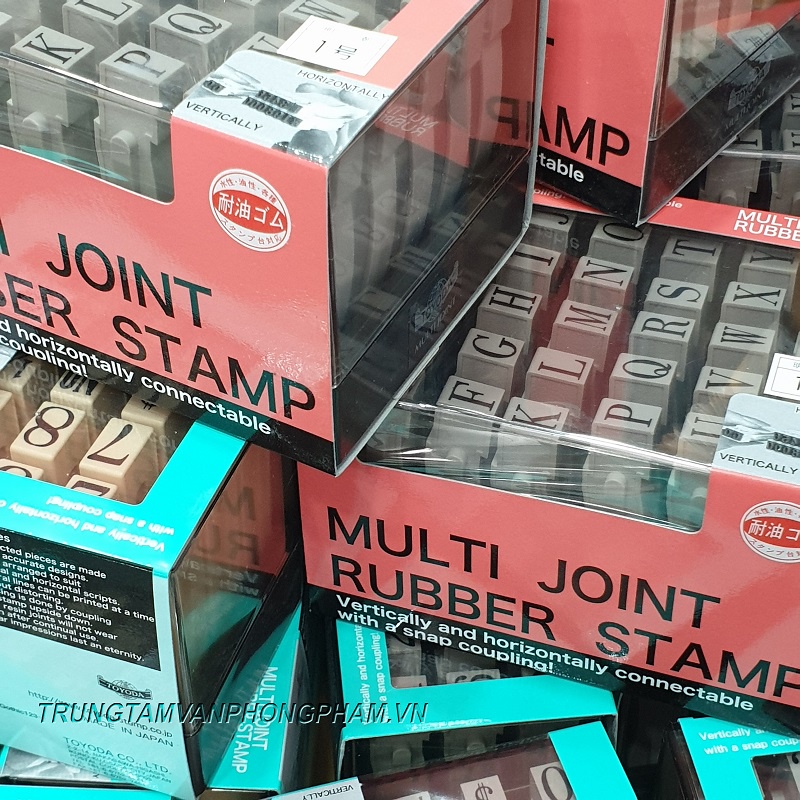 Bộ dấu ghép dấu chữ và số Toyoda Multi Joint Rubber Stamp dùng ráp ghép ...