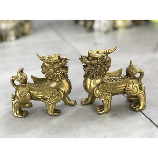 Cặp Tỳ Hưu Cánh Tiền Tài Phúc Lộc  hút tài lộc vật phẩm phong thuỷ bằng đồng