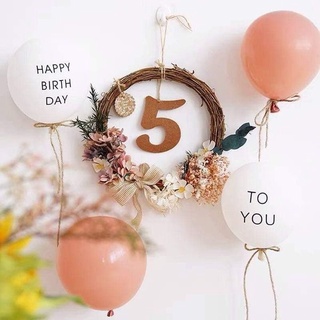 Bóng tròn in chữ Happy Birthday To You trang trí sinh nhật phong cách Hàn Quốc