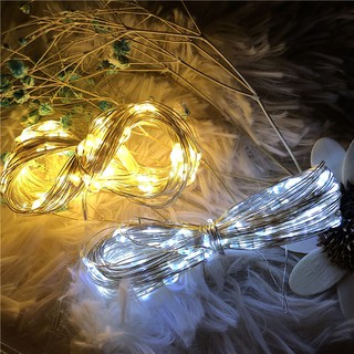 Đèn LED Dây 2M USB Dây Bạc Đèn Cổ Tích Nhà Giáng Sinh Trang Trí Tiệc Cưới