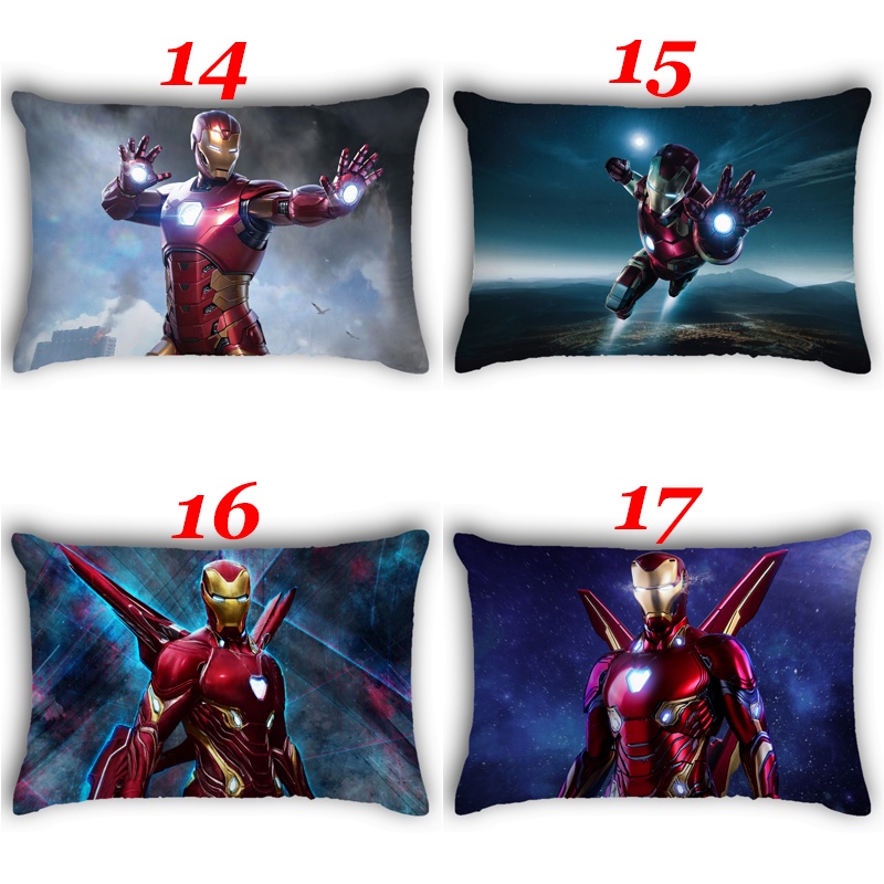 Vỏ Gối Chữ Nhật In Hình Iron Man Một Mặt Bằng Polyeste Trang Trí Nhà Cửa (Không Kèm Lõi)