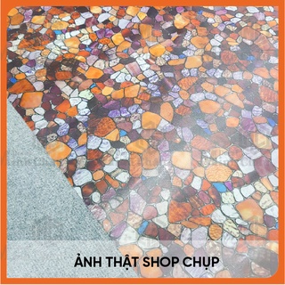 Miếng Decal dán kính 3D hình đá sỏi T022 khổ 90x100cm cản nắng phòng ngủ