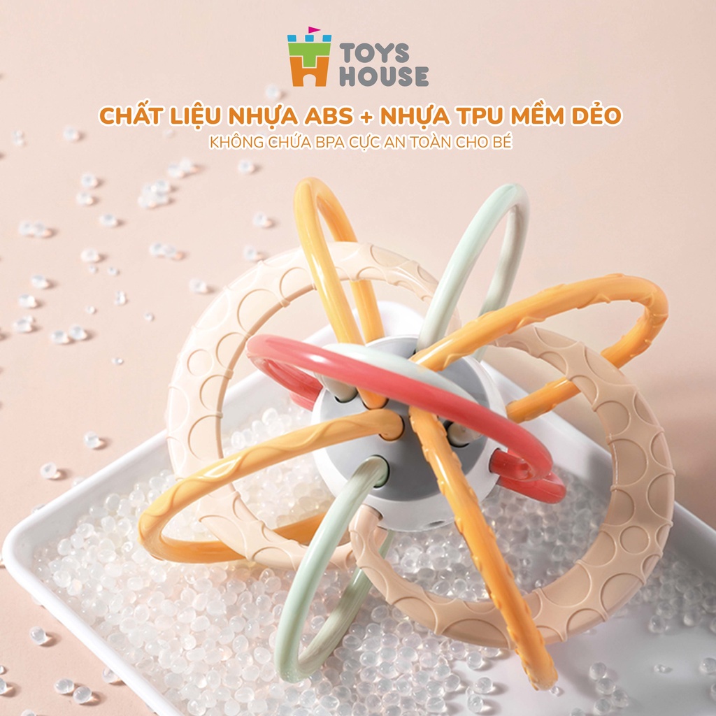 Mô tả Gặm nướu cho bé vòng hạt luyện vận động tinh kích thích thị giác silicon cao cấp Toyshouse HE0104 - 4
